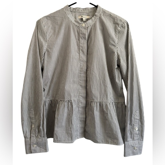 Madewell Lakeside Striped Peplum Blouse - Picture 6 of 15